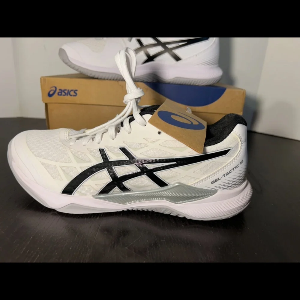 Asics Gel-Tactic 12 Volleyball Shoes Sneakers White/Black Mens Size 8